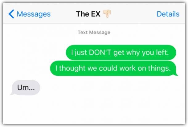 texts not to send your ex