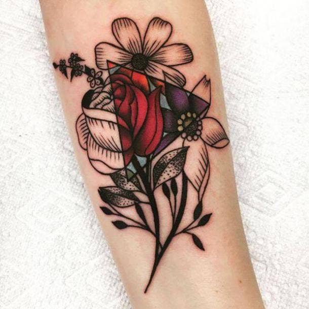 Color butterfly flowers tattoo process 🦋 tattoo artist - Color.b #ta... |  TikTok