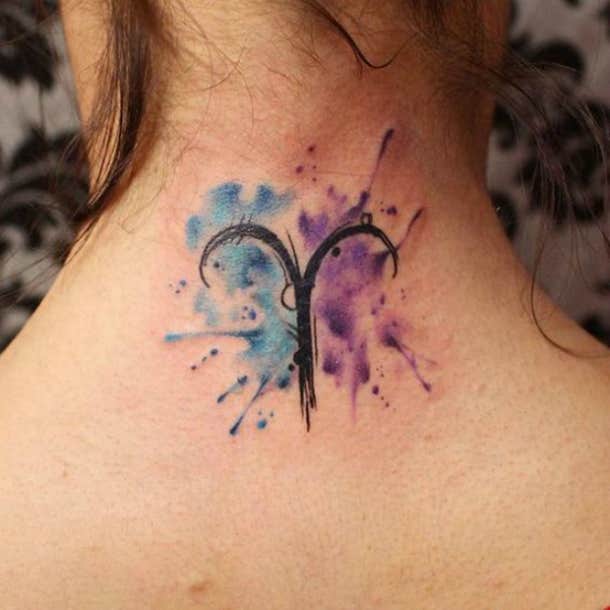 Capricorn stars, zodiac sign space tattoo minimalism