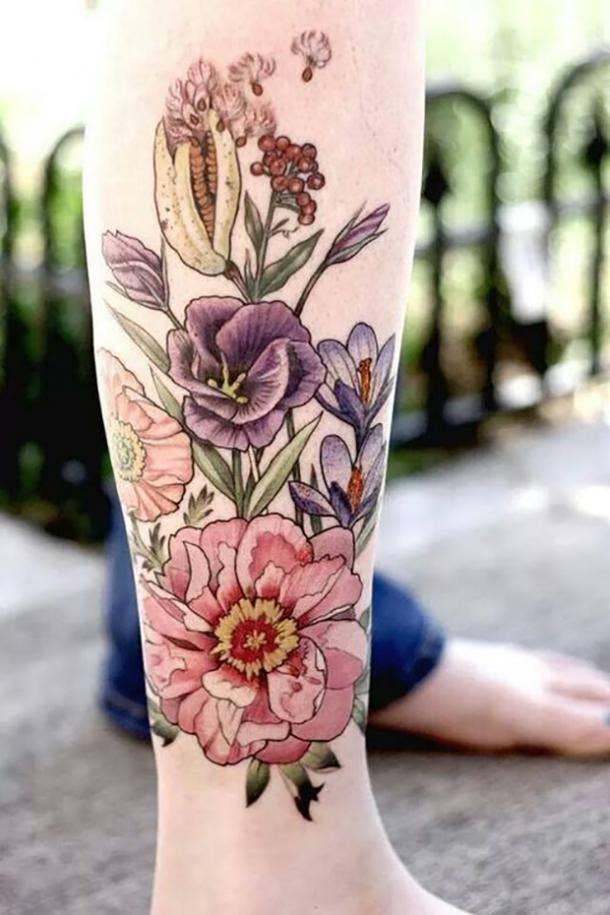 Realistic Waterproof Flower Tattoo Sticker Flower For Women Colored  Drawing, Ink Color, Temporary Body Art Painting For Arms And Legs From  Catherine006, $1.9 | DHgate.Com