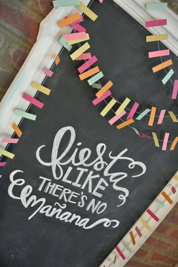 fiesta like theres no manana chalkboard diy cinco de mayo decorations