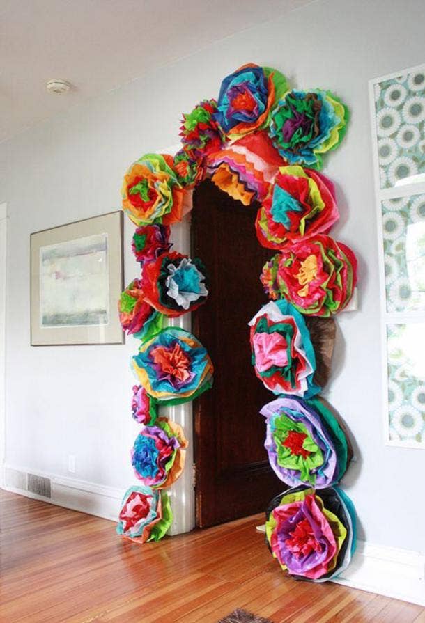 paper flowers archway diy cinco de mayo decorations