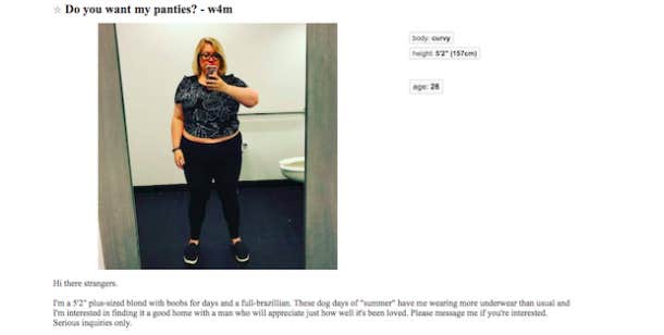Knickerbocker g(l)ory: Manchester women sell their DIRTY knickers on  Craigslist - Mancunian Matters