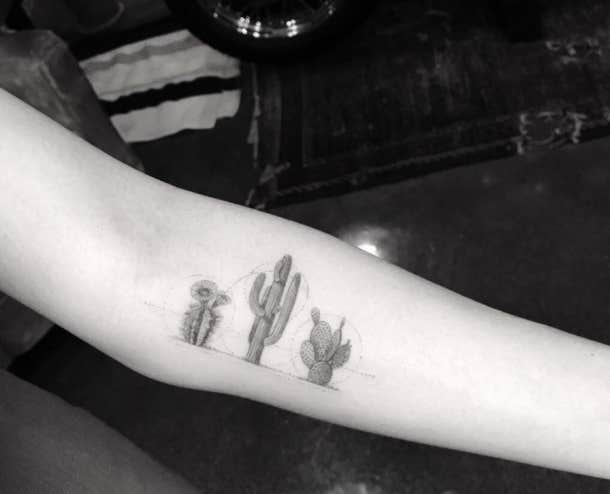 cacti minimalist tattoo
