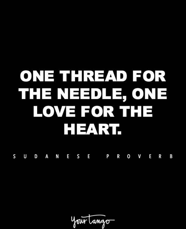 Sudanese love proverb