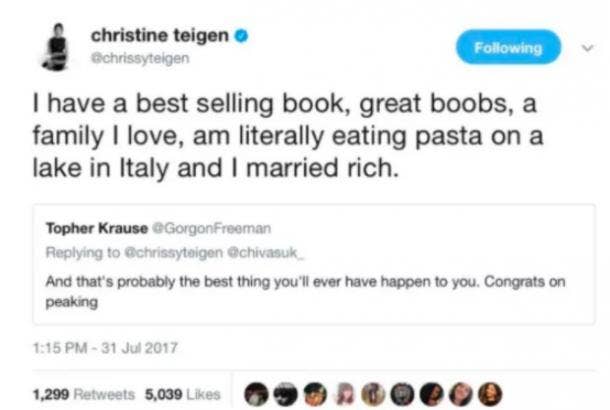 Chrissy Teigen quotes Chrissy Teigen memes Chrissy Teigen twitter tweets