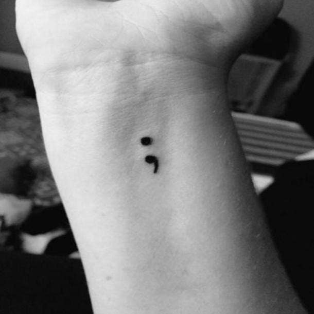 semicolon tattoos meaning