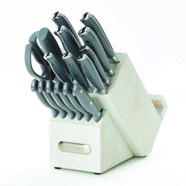 Farberware Edgekeeper 13 Piece Self Sharpening StainlessSteel Hollow Handle  Knife Block Set