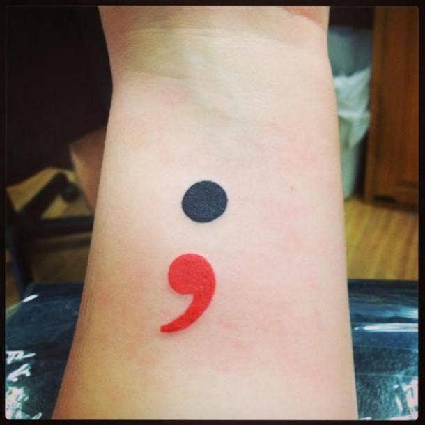 Mental Health Awareness Month: What does a semicolon tattoo represent? –  KIRO 7 News Seattle