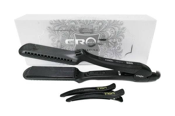 Croc Premium Wet/Dry Plate Titanium Flat Iron Black 1.5 inch