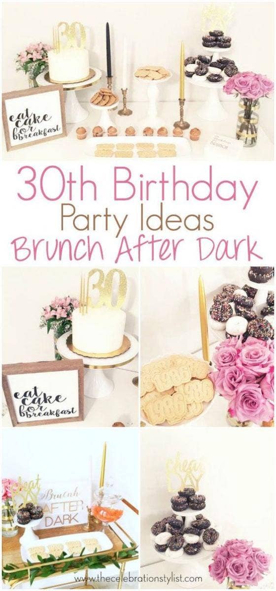 brunch after dark adult birthday party idea