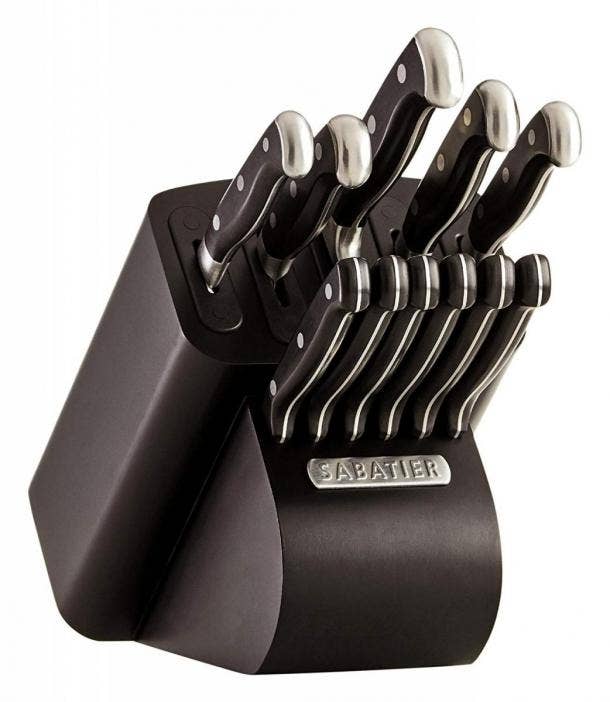 Farberware Edgekeeper 13 Piece Self Sharpening StainlessSteel Hollow Handle  Knife Block Set