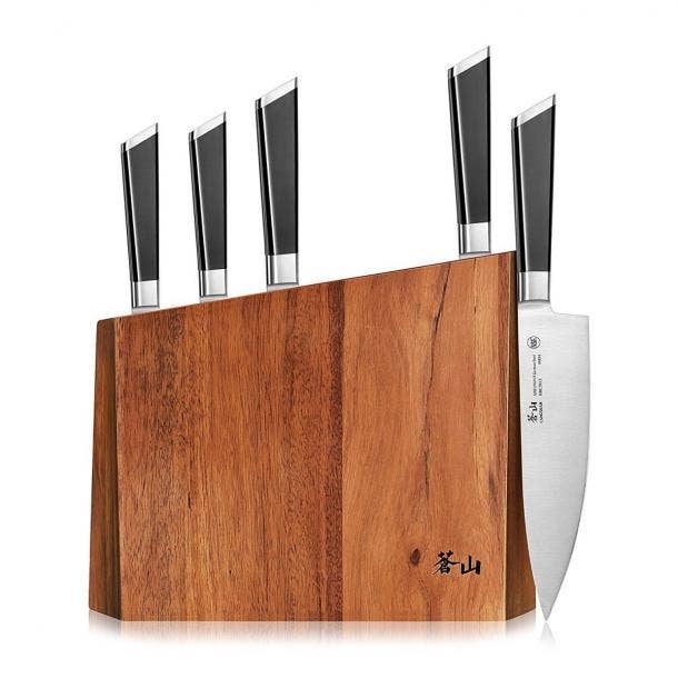 OOU Kitchen Knife Set with Block Full Tang 15 Pcs Professional Chef Knife  Set