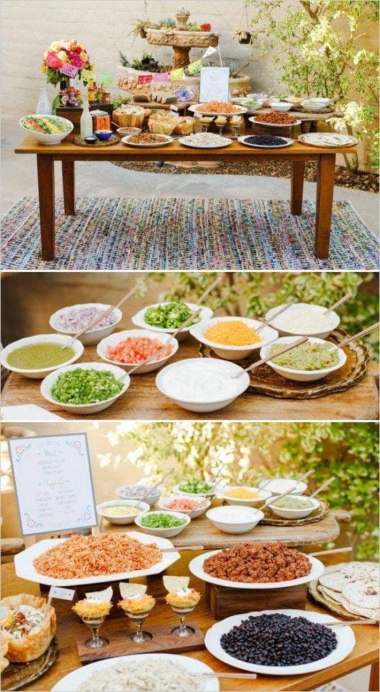 taco bar for adult birthday party idea