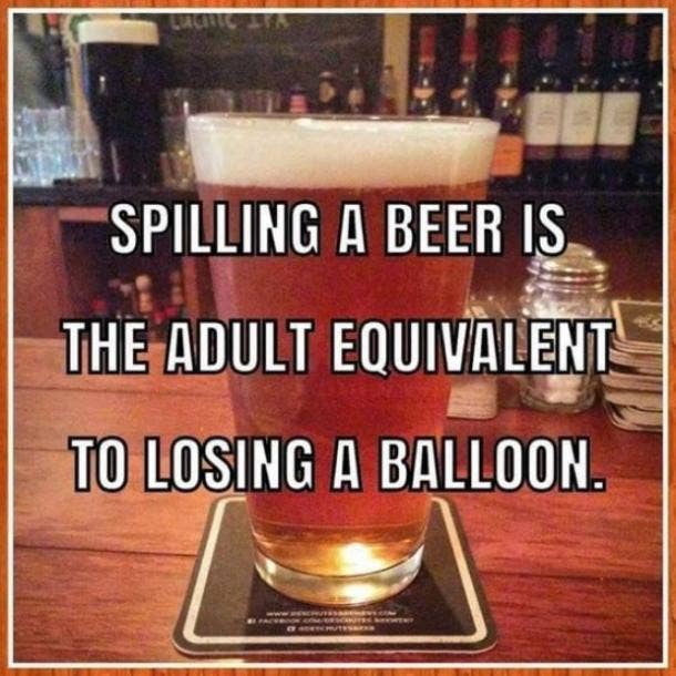 beer memes spilling a beer