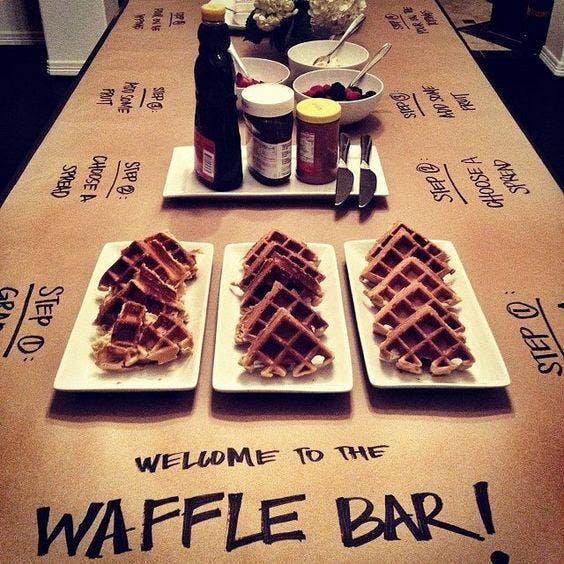 Waffle Bar adult birthday party idea