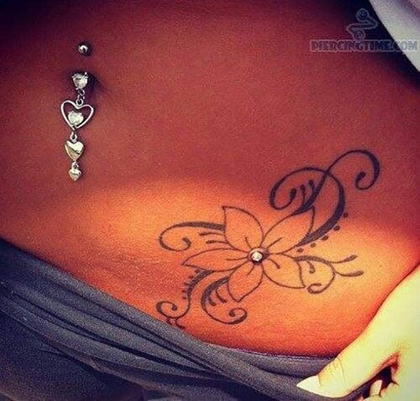 29 Tattoo Design Ideas With Dermal Piercings To Add Glam To Your Ink