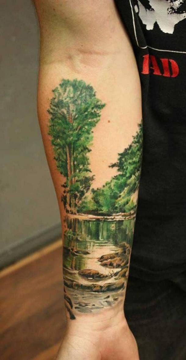 safari landscape tattoo