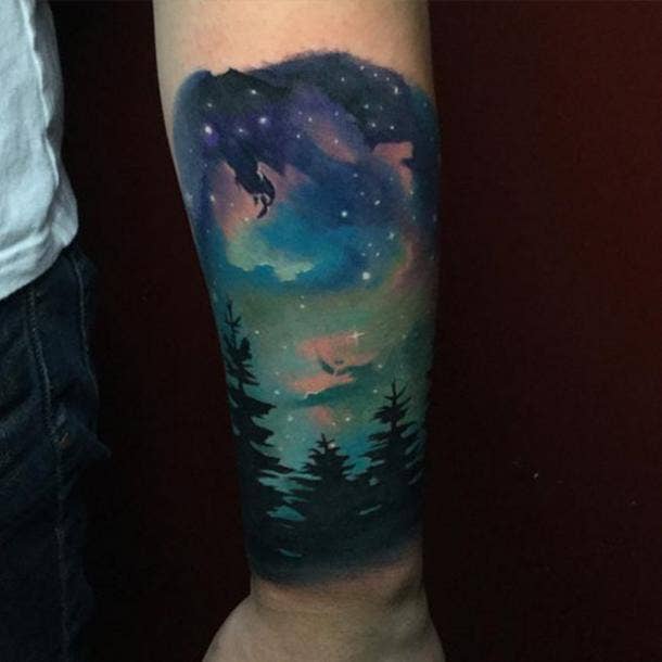 safari landscape tattoo