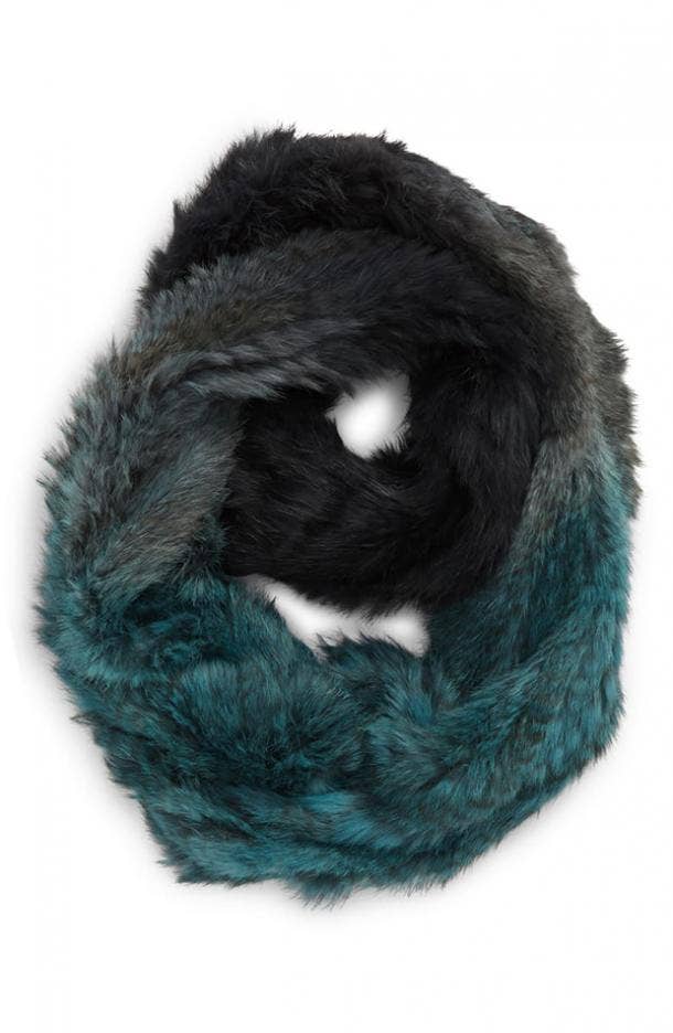 Eforstore Winter Thick Warm Loop Scarf Faux Fur Plush Neck Warmer Collar Infinity Scarves 