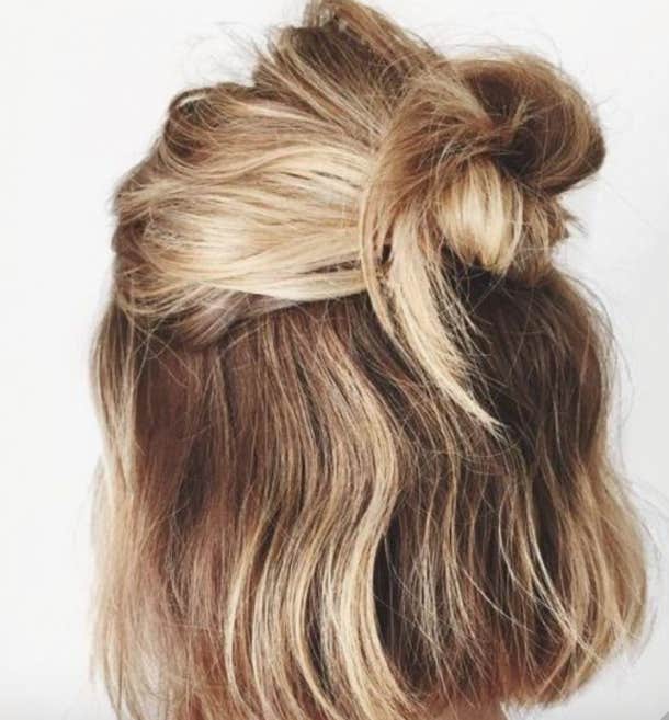 half up half down bun