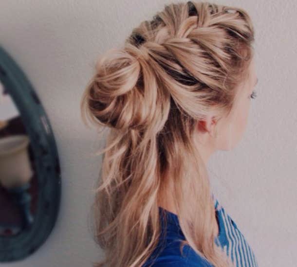 half up half down bun