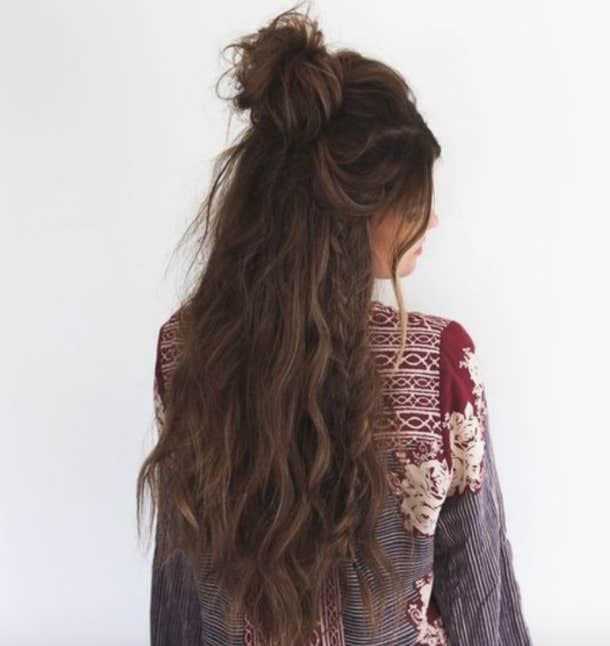 15 ways to wear your hair in a halfbun