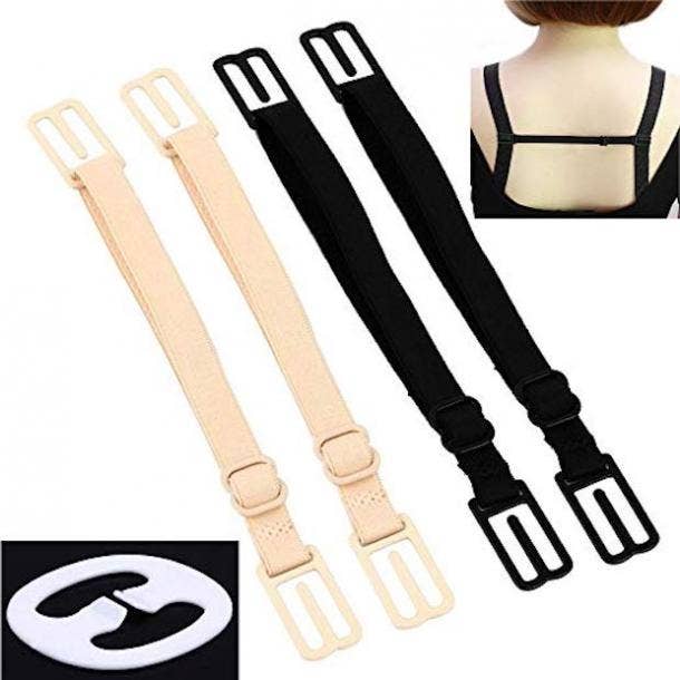 6 Pack Include Anti-Slip 3 Bra Straps Elastic Adjustable Bra Strap Holder  and 3 Bra Clips