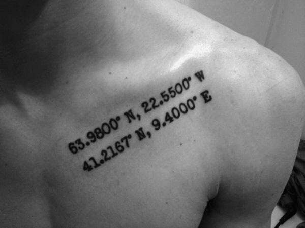 15 Best Places On Your Body For A Coordinates Tattoo