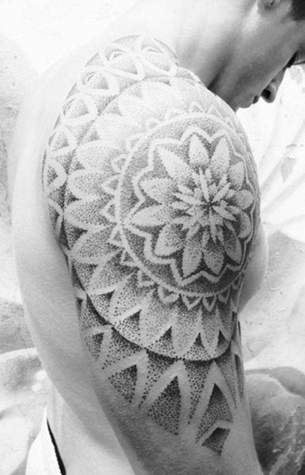 11. Radiant floral pattern across shoulder and arm