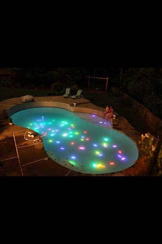 glow sticks in the pool adult birthday party idea