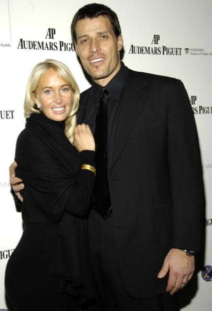    Tony Robbins con piacevole, Moglie Bonnie Robbins 