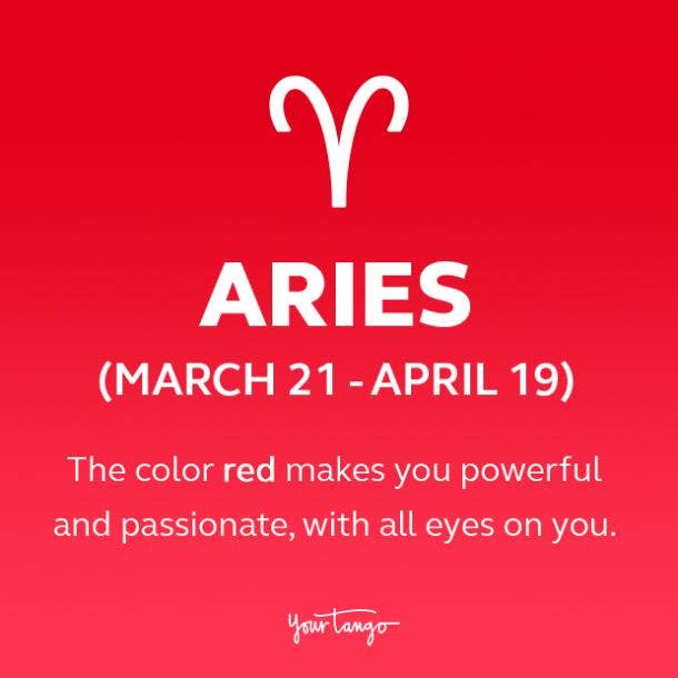 Aries zodiac sign color red