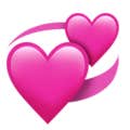two pink circling hearts emoji
