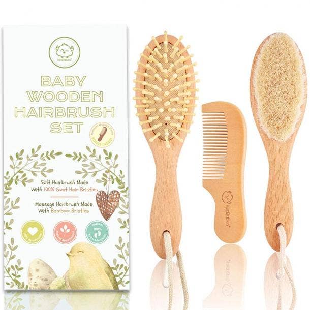 KeaBabies Baby Hair Brush and Comb Set For Newborns