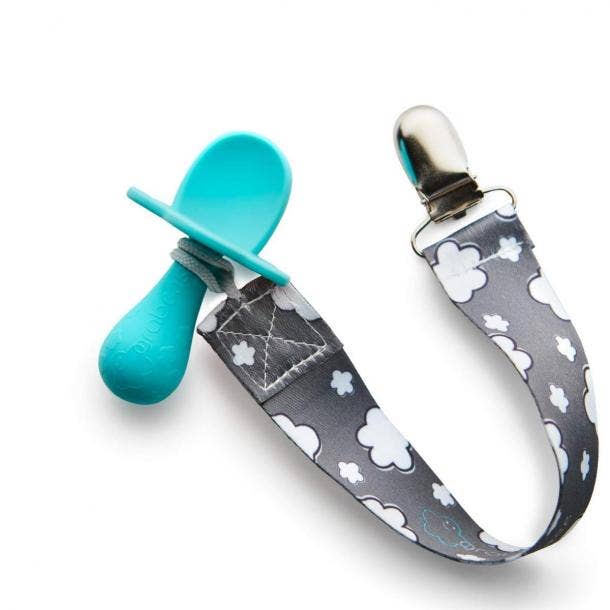 Grabease Silicone Baby Training Spoon + Pacifier Clip