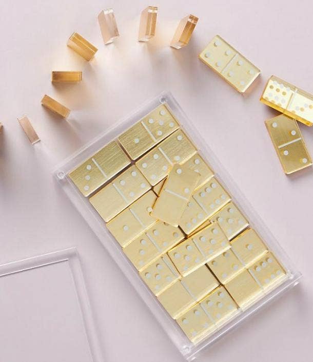 Gold Lucite Dominoes Set