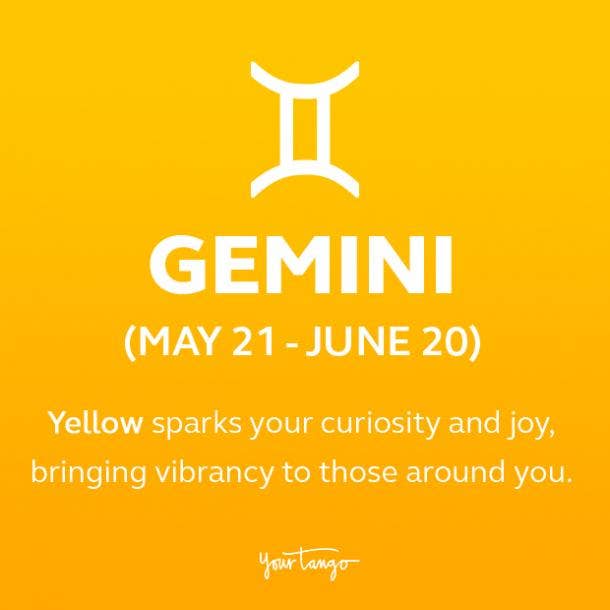 Gemini zodiac sign color yellow