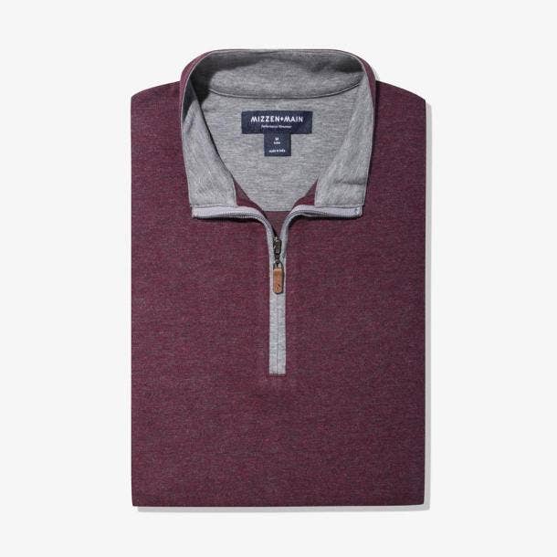 Fairway Pullover - Burgundy Gray Heather