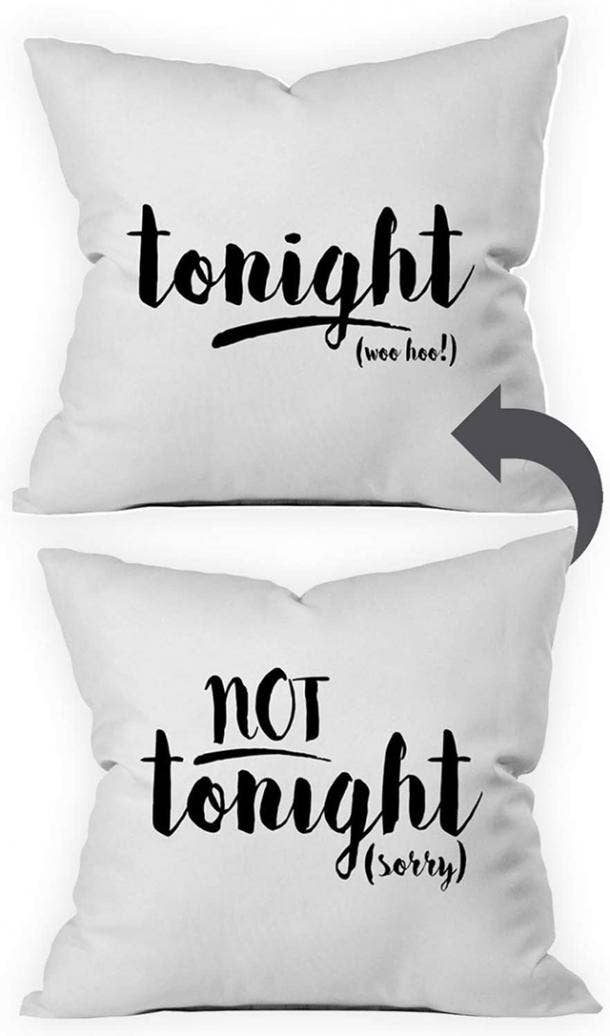 Tonight Not Tonight Reversible Throw Pillow Case
