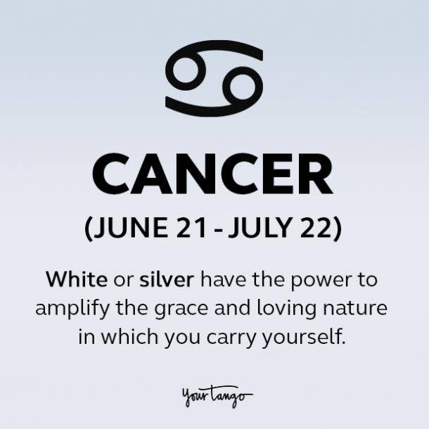 Cancer zodiac sign color white or silver