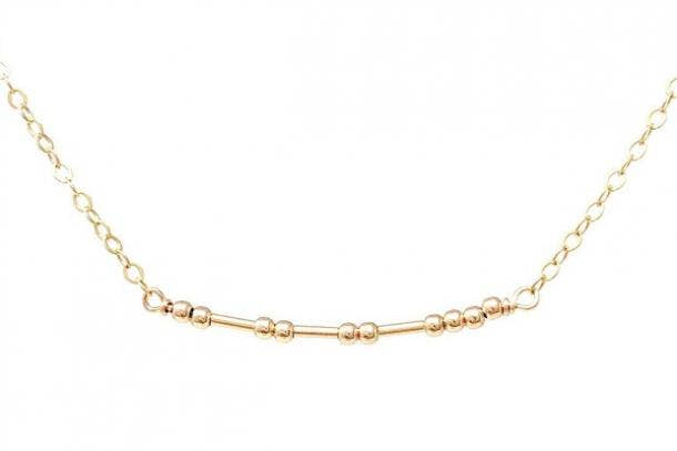 JENNYandJUDE Custom Gold Fill Morse Code Necklace