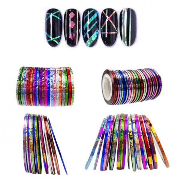 chrome nail ideas striping tape