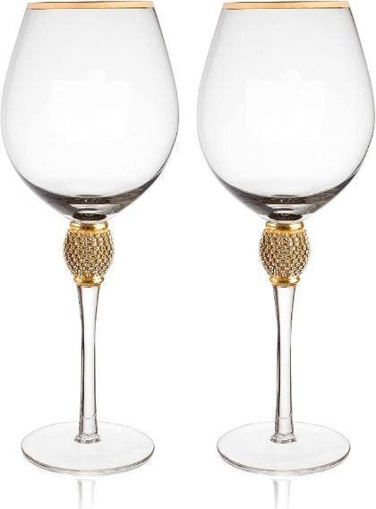 Trinkware Gold Rimmed Wine Glasses