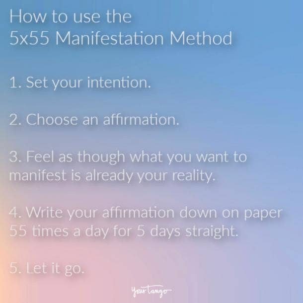 5x55 manifestation method