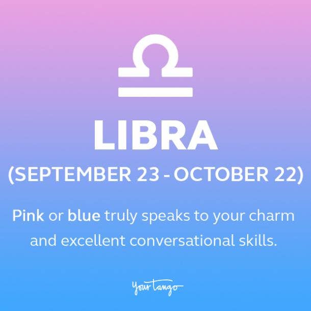 Libra zodiac sign color pink or blue