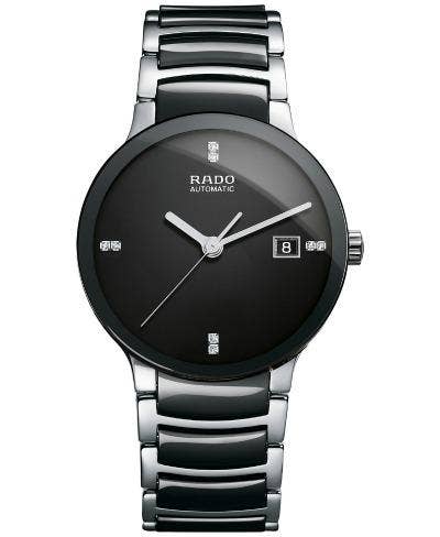 Rado Swiss Automatic Centrix Stainless Steel & Black Ceramic Bracelet Watch