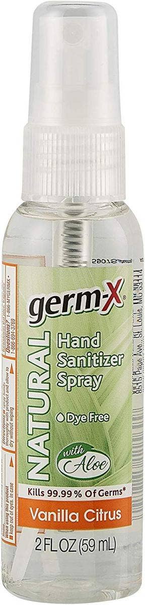 Germ-X Natural Vanilla Citrus Hand Sanitizer Spray hand sanitizer for sensitive skin