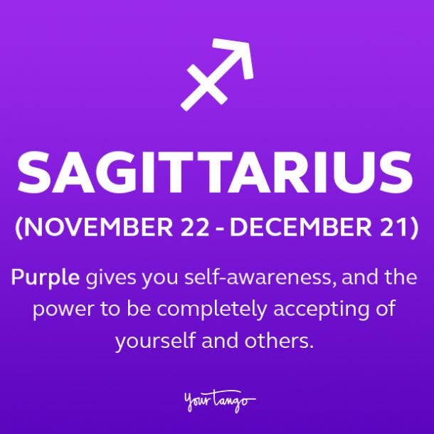 Sagittarius power color purple