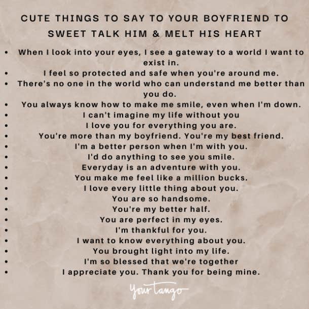 Cute things to say to your boyfriend